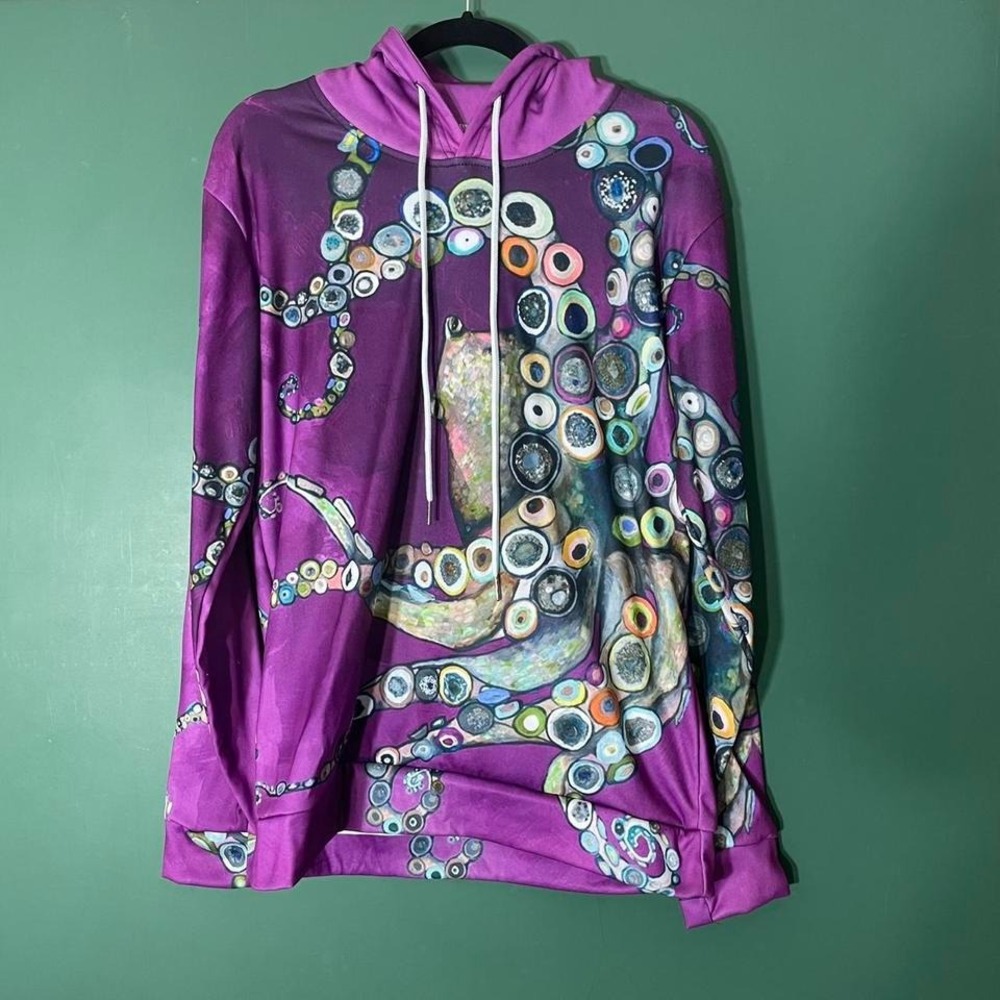 Purple abstract octopus‎ hoodie